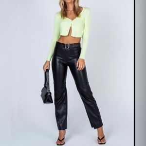 Princess Polly Macey faux leather pant size 2 NWT